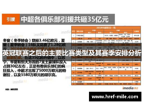 英冠联赛之后的主要比赛类型及其赛季安排分析