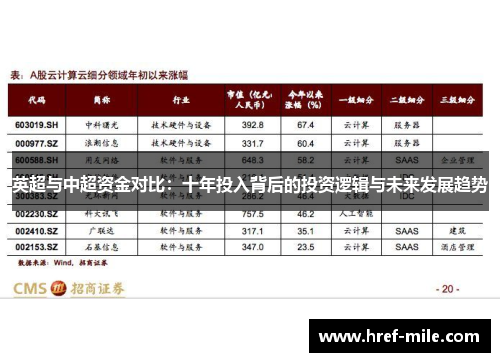 英超与中超资金对比：十年投入背后的投资逻辑与未来发展趋势